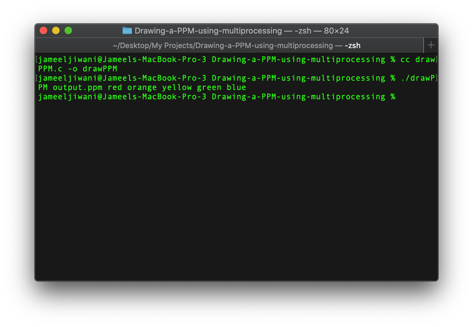 GitHub JameelJiwani/DrawingaPPMusingmultiprocessing Using the fork() function in C to